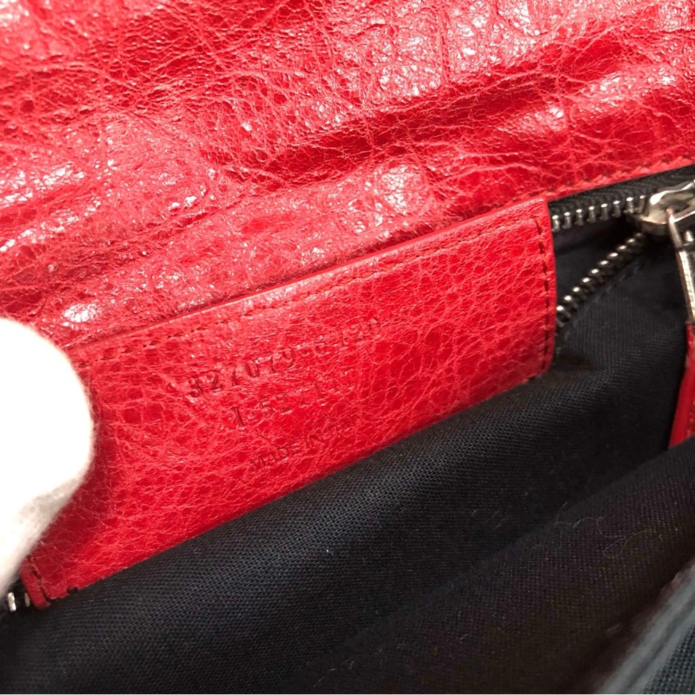 Balenciaga Rouge Cardinal Lambskin Leather Silver Envelope Clutch. - Picture 16 of 16
